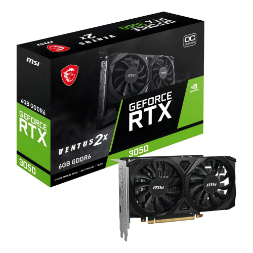 Placa de Video MSI GeForce RTX 3050 Ventus 2X OC, 6GB, GDDR6, 96-bit, 912-V812-016-NAC