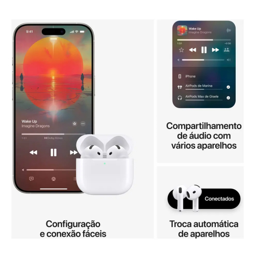 AirPods 4 com Cancelamento Ativo de Ruído - Distribuidor Autorizado