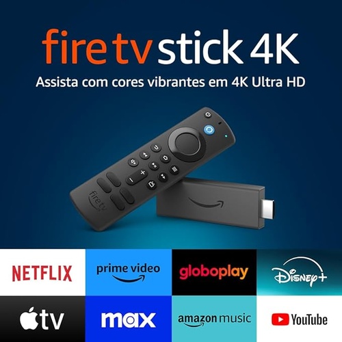 Dispositivo de Streaming Amazon Fire TV Stick 4K Select com Alexa e Wi-Fi