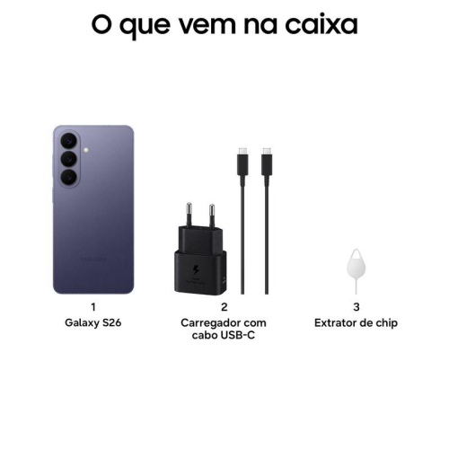 Samsung Galaxy S26 Preto 5G 512GB Galaxy AI 6,3\\